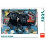 Puzzle Štěňata v kufru 500 dílků