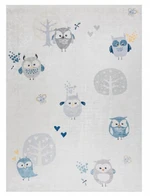 Dětský kusový koberec Bambino 1161 Owls grey-160x220