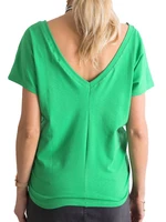 Green T-shirt with back neckline