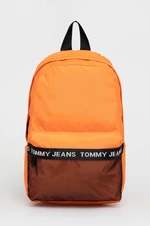 Batoh Tommy Jeans pánský, oranžová barva, velký, s potiskem