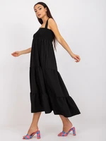 Black hanger dress with frills RUE PARIS