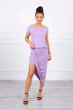 Asymmetrical dress of purple color