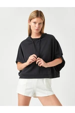 Koton Oversized Sweatshirt Womens with a Hoodie and Pocket.