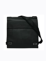 Black men's messenger bag made of eco-leather