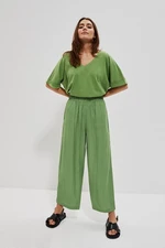 Viscose trousers with wide legs