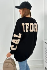 Insulated sweatshirt with California lettering black