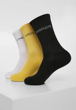 Text Socks 3-Pack Black/White/Yellow