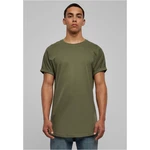 Olive T-shirt with a long shape