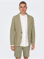 Beige men's blazer with linen ONLY & SONS Eve - Men