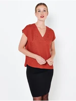 Orange patterned blouse CAMAIEU - Women