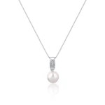 JwL Luxury Pearls Elegantní náhrdelník s pravou perlou a zirkony JL0748 (řetízek, přívěsek)