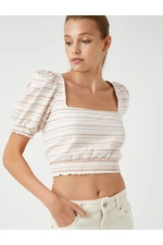 Koton Crop Blouse Elastic Waist