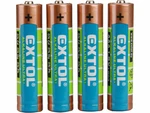 Baterie alkalické ULTRA +, 4ks, 1,5V AAA (LR03) EXTOL ENERGY