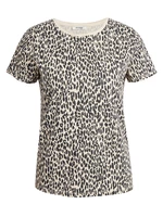 Beige T-shirt with animal print ORSAY