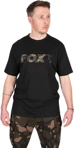 Fox Fishing Horgászpóló Black/Camo Logo T-Shirt - M