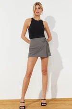 Trendyol Anthracite Eyelet Detailed Woven Shorts