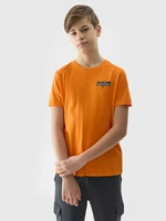 Boys' 4F Printed Organic Cotton T-Shirt - Orange