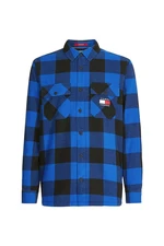 Tommy Jeans Shirt - TJM SHERPA FLANNEL O Blue