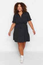 Trendyol Curve Black Polka dots Woven Shirt Dress