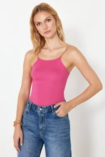 Trendyol Fuchsia Strappy Basic Top Knitwear Blouse