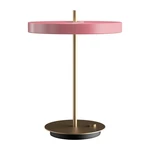 Różowa lampa stołowa LED ze ściemniaczem i metalowym kloszem (wysokość 41,5 cm) Asteria Table – UMAGE