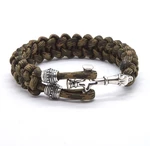 Cordell Luxusný paracord náramok French Camo Wolf Cross Silver