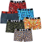 6PACK pánské boxerky Styx art sportovní guma vícebarevné