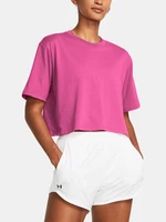 Pink women's T-shirt Under Armour Campus Boxes Crop SS