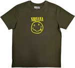Nirvana T-shirt Yellow Smiley Green L