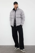 Trendyol Gray Oversize Ribstop Puffer Jacket