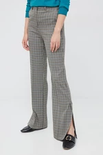 Kalhoty Sisley dámské, béžová barva, zvony, high waist