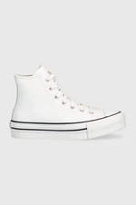 Dětské kožené kecky Converse Chuck Taylor All Star Eva Lift bílá barva