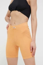 Kraťasy Reebok Classic dámské, oranžová barva, hladké, high waist