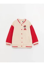 LC Waikiki LCW Baby College Collar Long Sleeve Minnie Mouse Printed Baby Girl Bomber Jacket