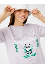 Koton Far East Printed T-Shirt Short Sleeve Crew Neck