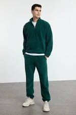 Trendyol Green Oversize/Wide Cut Basic Anti-Pilling Fleece Tracksuit Set