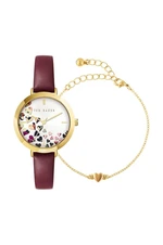 Hodinky a náramek Ted Baker fialová barva, BKG028300