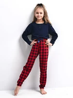 Pyjamas Sensis Bonnie Kids Girls length Christmas 110-128 navy blue 059