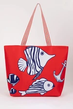 DEFACTO Women's Fish Patterned Canvas Handbag