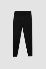 DEFACTO Boys Black Elastic Waist Leg Basic Plain Pocket School Jogger Sweatpants