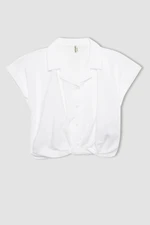 DEFACTO Girls' Crop Short Sleeve Shirt