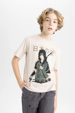 DEFACTO Boys' Crew Neck Printed Short Sleeve T-Shirt