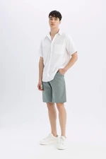 DEFACTO Regular Fit Straight Leg Gabardine Bermuda Shorts