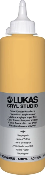 Lukas Cryl Studio Plastic Bottle Colori acrilici Naples Yellow 500 ml 1 pz