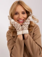 Light beige two-piece winter gloves