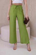 Wide viscose trousers olive