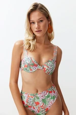 Trendyol Floral Patterned Balcony Push Up Bikini Top