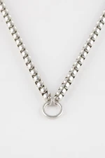 DEFACTO Women's Thick Chain Ring Detail Silver Necklace