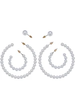 Pearl hoop earrings 3-pack