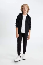 DEFACTO Boy Black Elastic Waist Leg Pocket Jogger School Sweatpants